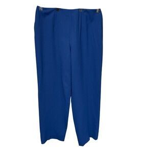 Talbots Women's Size 16 Blue Lined 100% Wool Dress Pants Side Zipper